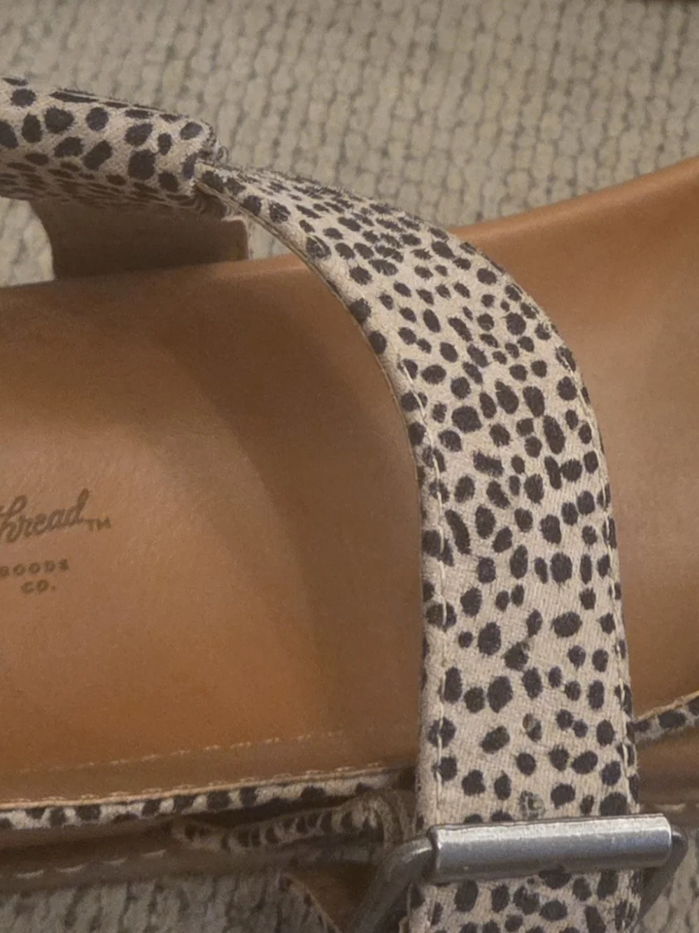 Universal Thread Cream and Black Speckled Strap Sandals - Picture 2 of 5